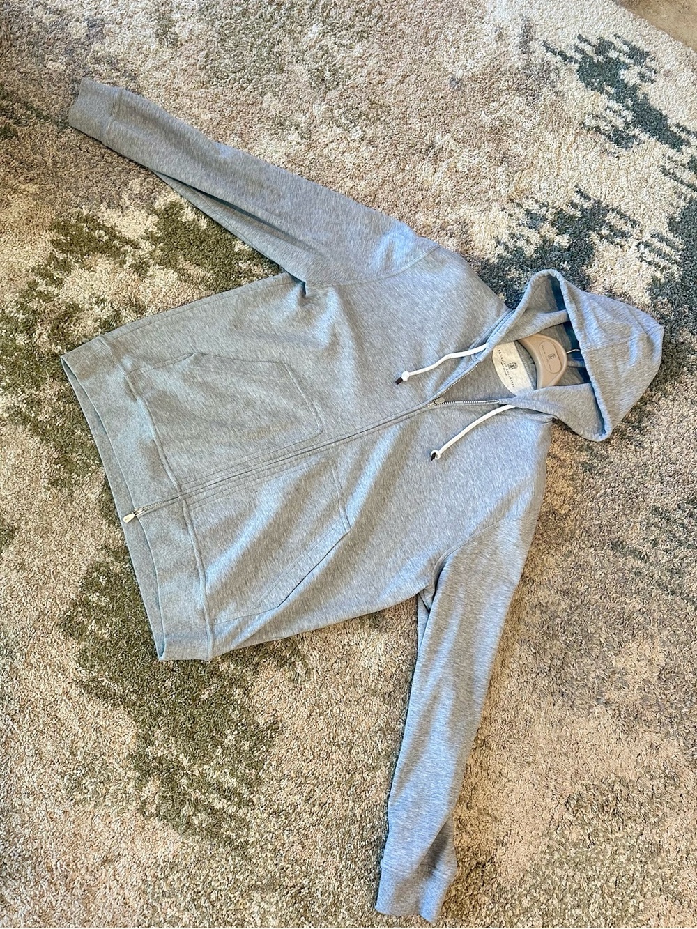 BRUNELLO CUCINELLI Men's Gray Zip Hoodie Jacket - Picture 7 of 8